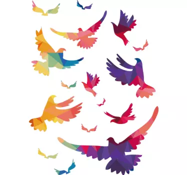 Sticker oiseaux multicolores - TenStickers