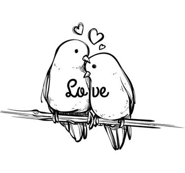 Sticker oiseaux love - TenStickers