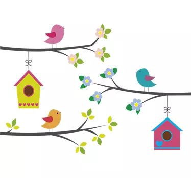 Sticker oiseaux sur une branches - TenStickers