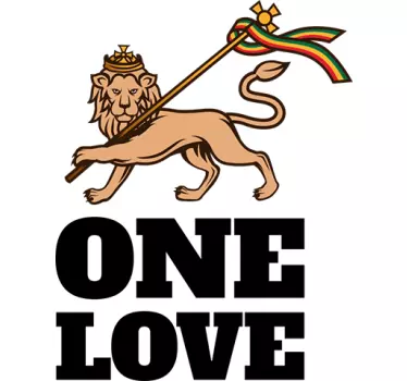 Sticker one love lion - TenStickers