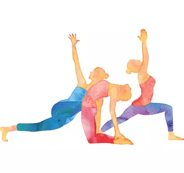 Sticker original postures de yoga - TenStickers