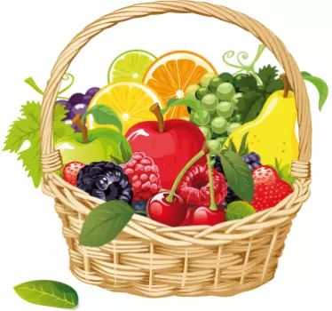 Sticker cuisine panier à fruits - TenStickers