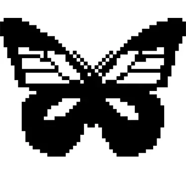 Sticker papillon pixel art - TenStickers