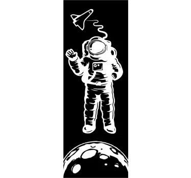 Sticker paroi de douche astronaute - TenStickers
