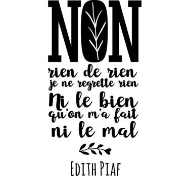 Sticker paroles musique Edith Piaf - TenStickers