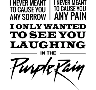 Sticker paroles Purple Rain Prince - TenStickers