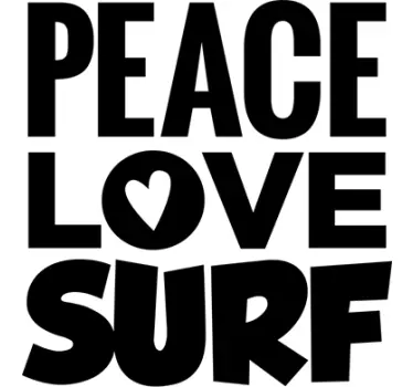 Sticker surf texte Peace love - TenStickers
