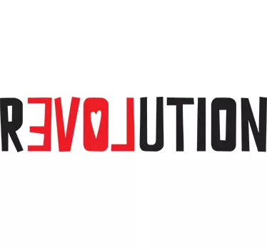 Sticker phrase révolution noir et rouge - TenStickers