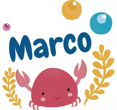 Sticker Maison Illustration de Crabe pour Enfant - TenStickers