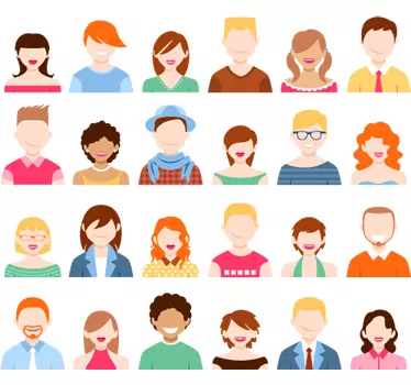 Sticker portraits variés couleur - TenStickers