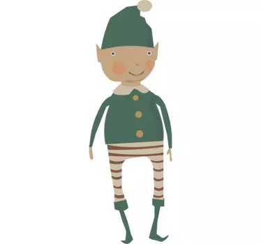 Sticker pour enfant lutin Noël - TenStickers
