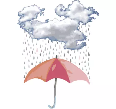 Sticker pour Tete de Lit Parapluie et nuage - TenStickers