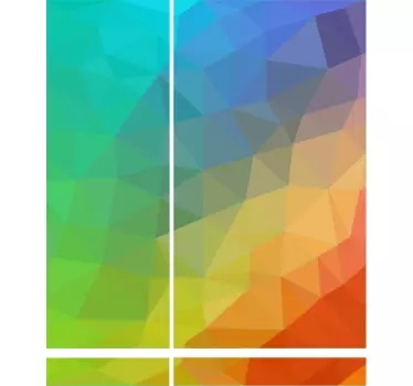 Autocollant PS4 polygones arc en ciel - TenStickers