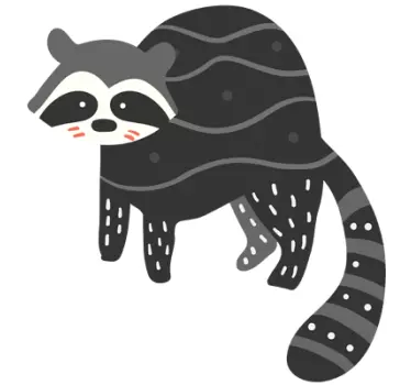 Sticker raton laveur dessin - TenStickers