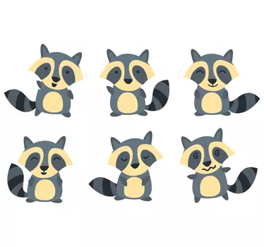 Sticker raton laveurs groupe - TenStickers