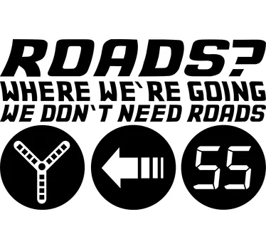 Sticker retour vers le futur roads - TenStickers