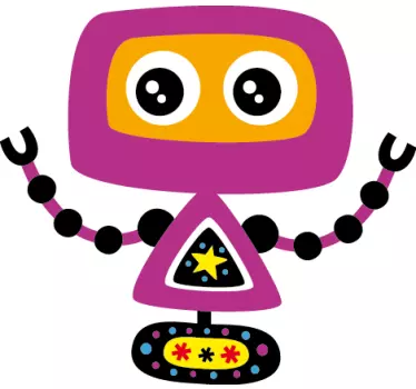 Sticker robot violet - TenStickers