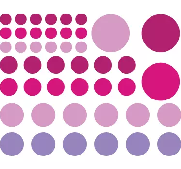 Pack de 45 Sticker ronds roses - TenStickers