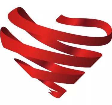 Sticker ruban contre SIDA coeur - TenStickers
