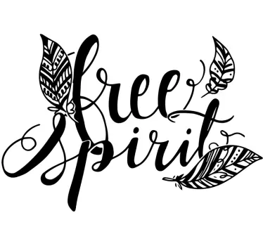 Sticker Motivation Plumes Free Spirit - TenStickers