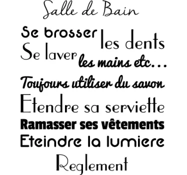 Sticker salle de bain texte - TenStickers