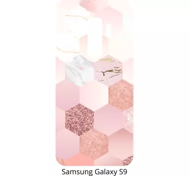 Sticker samsung motif hexagonal rose - TenStickers