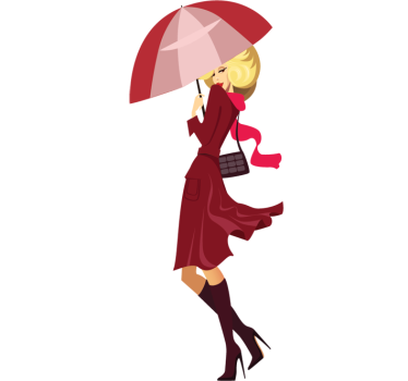Sticker shopping sous la pluie - TenStickers