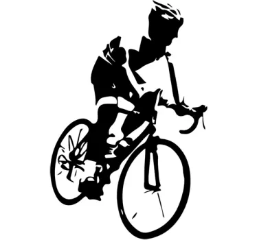 Sticker silhouette cyscliste Mountain Bike - TenStickers