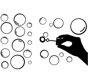 Sticker silhouette main bulles - TenStickers