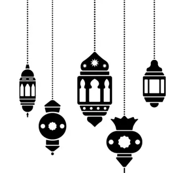 Sticker silhouettes lanternes orientales - TenStickers