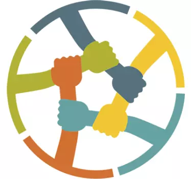 Sticker solidarité mains colorées - TenStickers