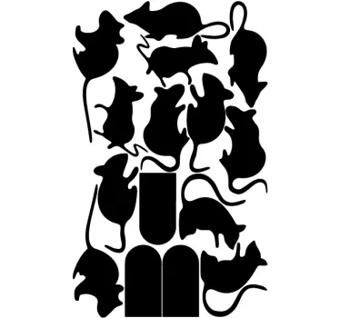 Sticker souris collection - TenStickers