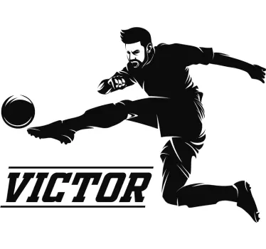 Sticker foot joueur de football prénom personnalisé - TenStickers