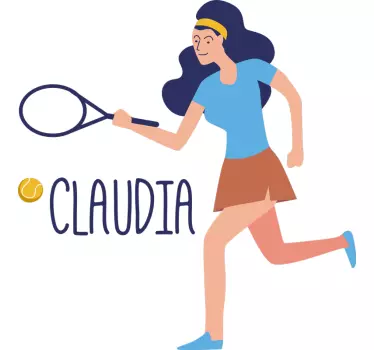 Sticker Maison Joueuse de Tennis et Prénom - TenStickers