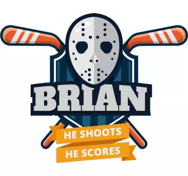 Sticker Maison Masque de hockey et scores - TenStickers