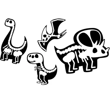 Sticker squelettes dinosaures - TenStickers