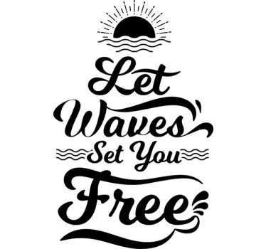 Sticker surf "Let the waves" - TenStickers