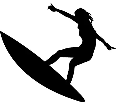 Sticker surf saut surfeuse - TenStickers