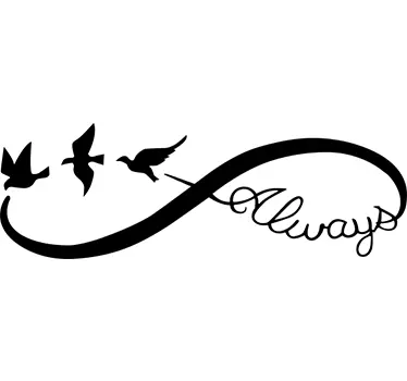 Sticker symbole infini oiseaux always - TenStickers