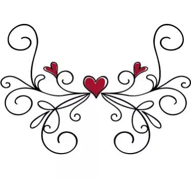 Sticker tete de lit branche d'arbre coeurs - TenStickers