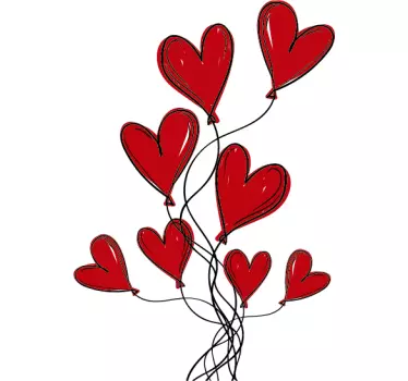 Sticker tête de lit amour cœurs - TenStickers