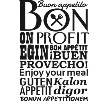 Sticker texte bon appétit - TenStickers