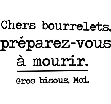 Sticker texte chers bourrelets - TenStickers