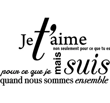 Sticker texte je t'aime - TenStickers