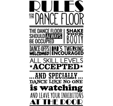 Sticker texte règles de danse - TenStickers