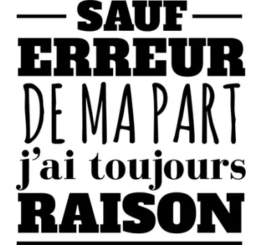 Sticker texte sauf erreur de ma part - TenStickers