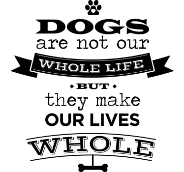 Sticker texte sur les chiens - TenStickers