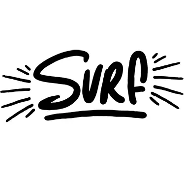 Sticker surf mot monochrome - TenStickers