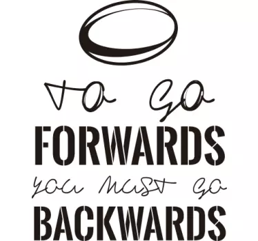 Sticker rugby texte to go forwards - TenStickers