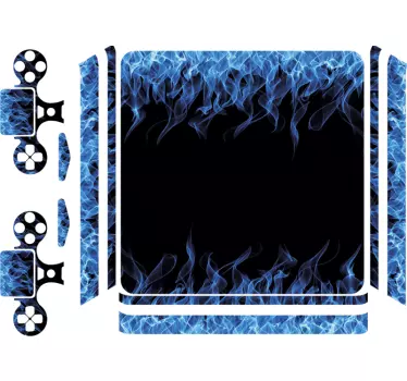 Autocollant PS4 effet flammes bleues - TenStickers